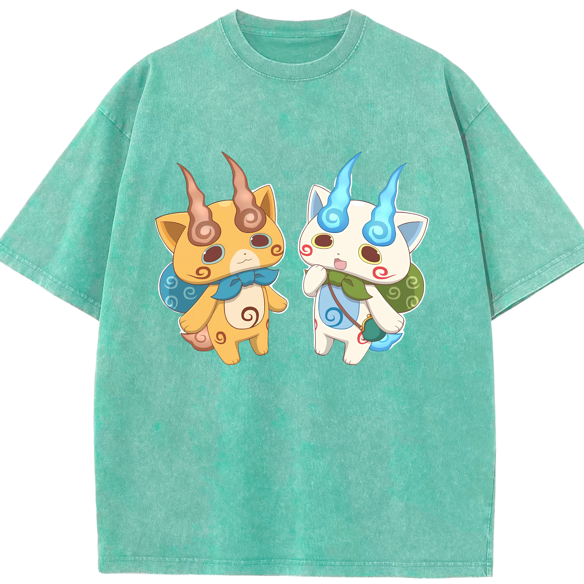 （画像用） 妖怪ウォッチ Yo-kai Watch 綿100% ヴィンテージ風 半袖Tシャツ（フロントプリント）